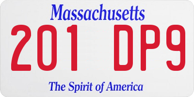 MA license plate 201DP9