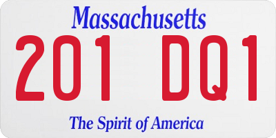 MA license plate 201DQ1