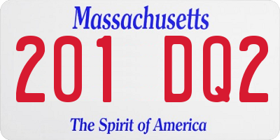 MA license plate 201DQ2