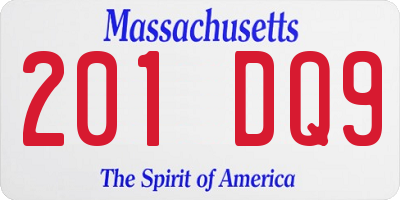MA license plate 201DQ9