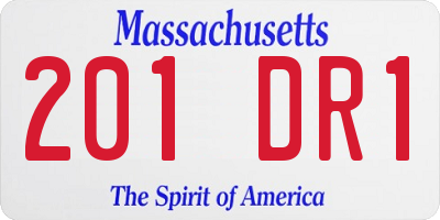 MA license plate 201DR1