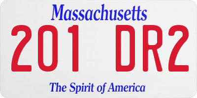 MA license plate 201DR2
