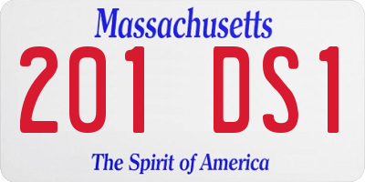 MA license plate 201DS1