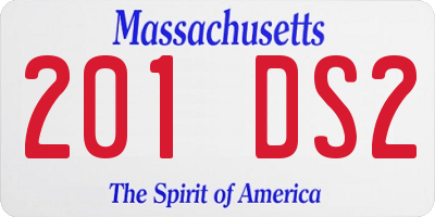 MA license plate 201DS2