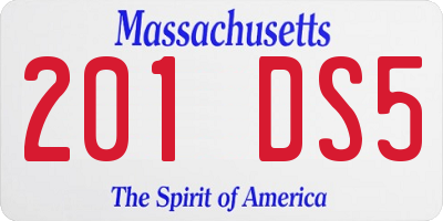 MA license plate 201DS5