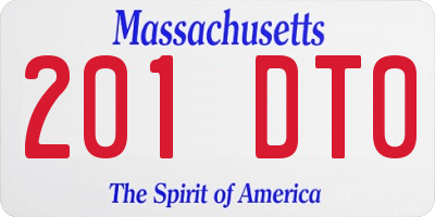 MA license plate 201DT0