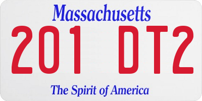MA license plate 201DT2