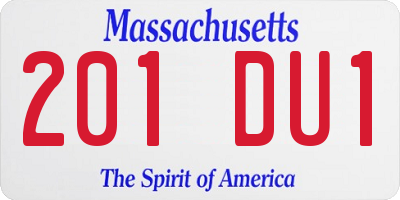 MA license plate 201DU1