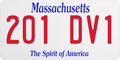 MA license plate 201DV1