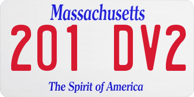 MA license plate 201DV2