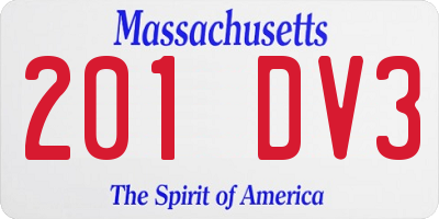 MA license plate 201DV3