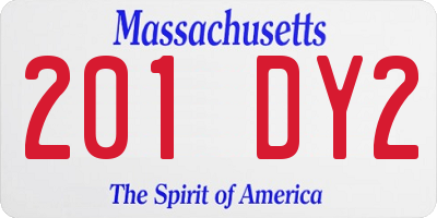 MA license plate 201DY2