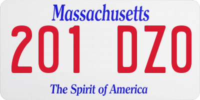MA license plate 201DZ0