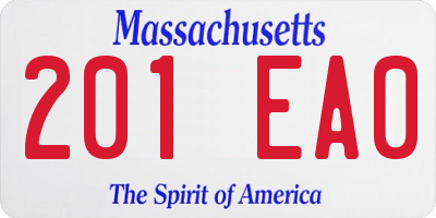 MA license plate 201EA0