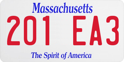 MA license plate 201EA3