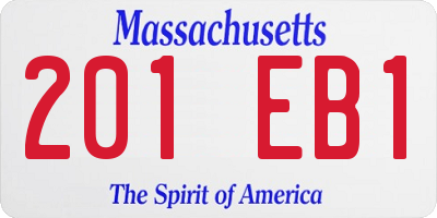 MA license plate 201EB1