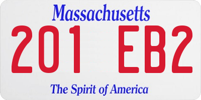 MA license plate 201EB2