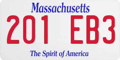 MA license plate 201EB3