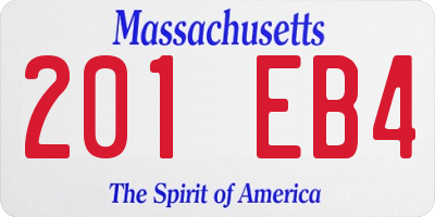 MA license plate 201EB4