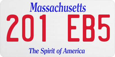 MA license plate 201EB5