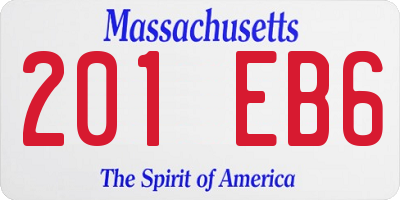 MA license plate 201EB6