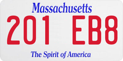 MA license plate 201EB8
