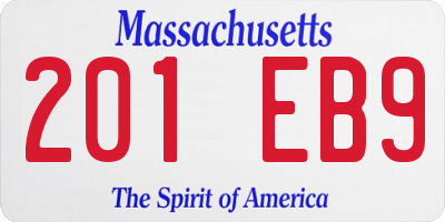 MA license plate 201EB9
