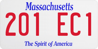 MA license plate 201EC1