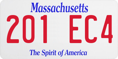 MA license plate 201EC4