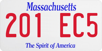 MA license plate 201EC5