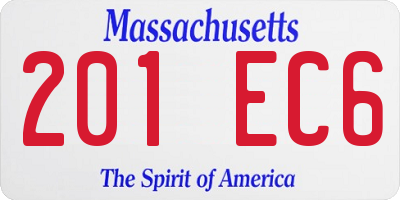 MA license plate 201EC6