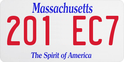 MA license plate 201EC7