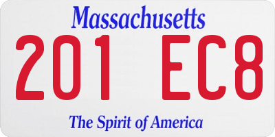 MA license plate 201EC8