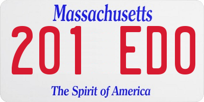 MA license plate 201ED0