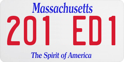 MA license plate 201ED1
