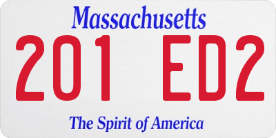 MA license plate 201ED2