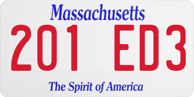 MA license plate 201ED3