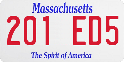 MA license plate 201ED5