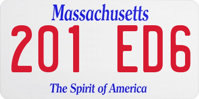 MA license plate 201ED6