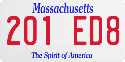 MA license plate 201ED8