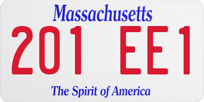 MA license plate 201EE1