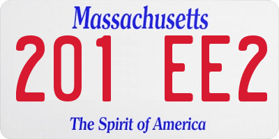 MA license plate 201EE2