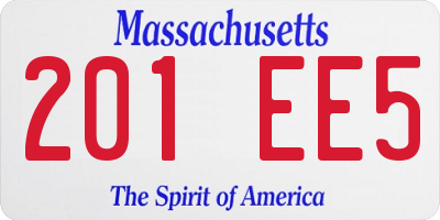 MA license plate 201EE5