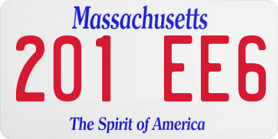 MA license plate 201EE6