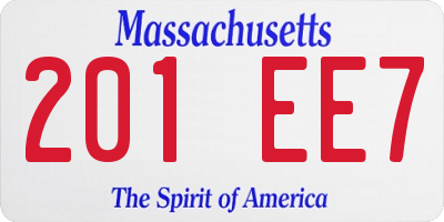 MA license plate 201EE7