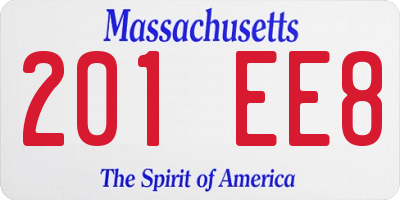 MA license plate 201EE8