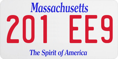 MA license plate 201EE9