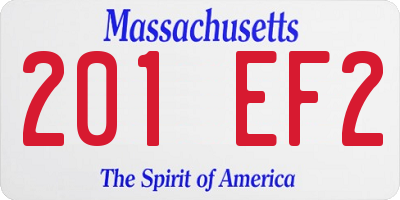 MA license plate 201EF2