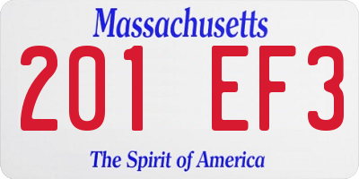 MA license plate 201EF3
