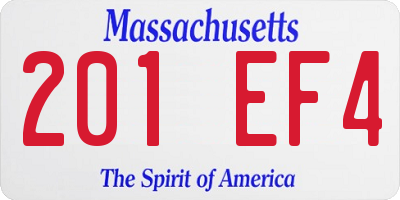 MA license plate 201EF4